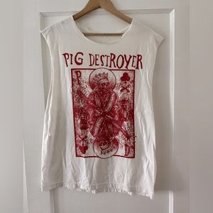 Pig Destroyer Heavy Metal Thrash tee. Neck and Arms cutout. Wicked design